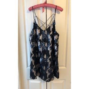 Strappy Sequin Shift Dress